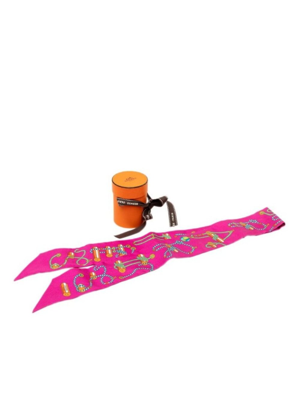 Hermes Twilly Cordages Scarf Purple Silk - Picture 6 of 6